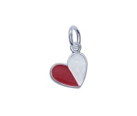 Pretty Heart Shaped Silver Charms CH-318-C